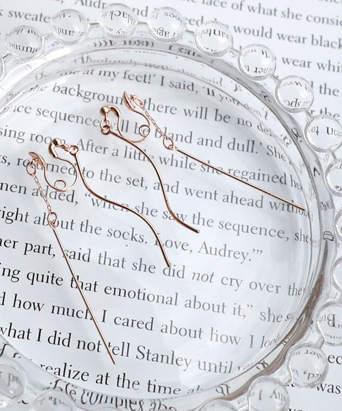 colleca la「ループフィット・ウェーブ＆ストレートバーのイヤリング」|イヤリング|ピンクゴールド