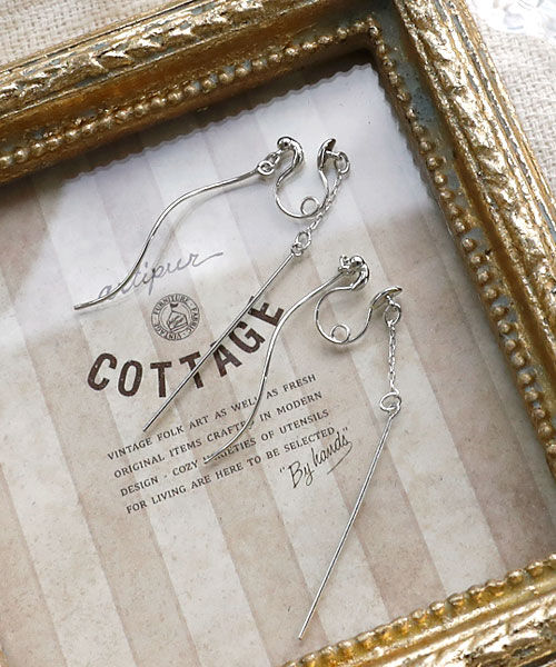 colleca la「ループフィット・ウェーブ＆ストレートバーのイヤリング」|イヤリング|シルバー