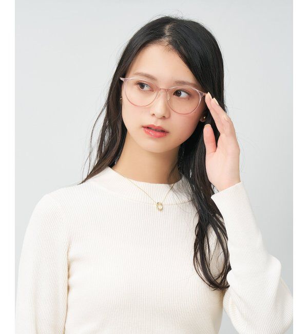  「MAQuillAGE(マキアージュ) コラボ｜ 血色感 メガネ | 中顔面短縮みえ メイク 大人可愛い レンズ交換券付」|メガネ|