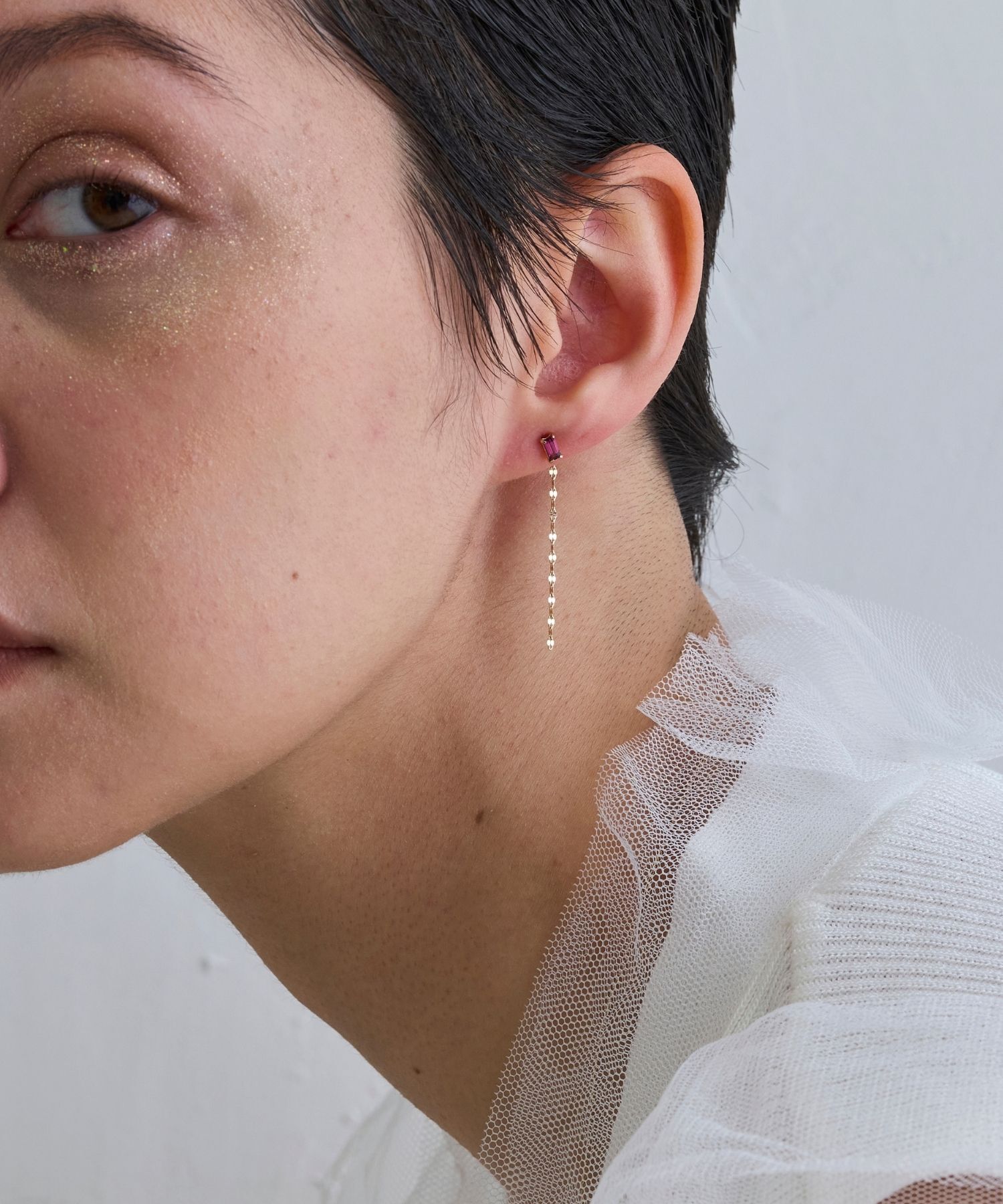 JUPITER「【K10】天然石カクテルプチピアス/片耳　ロードライトガーネット」|ピアス|