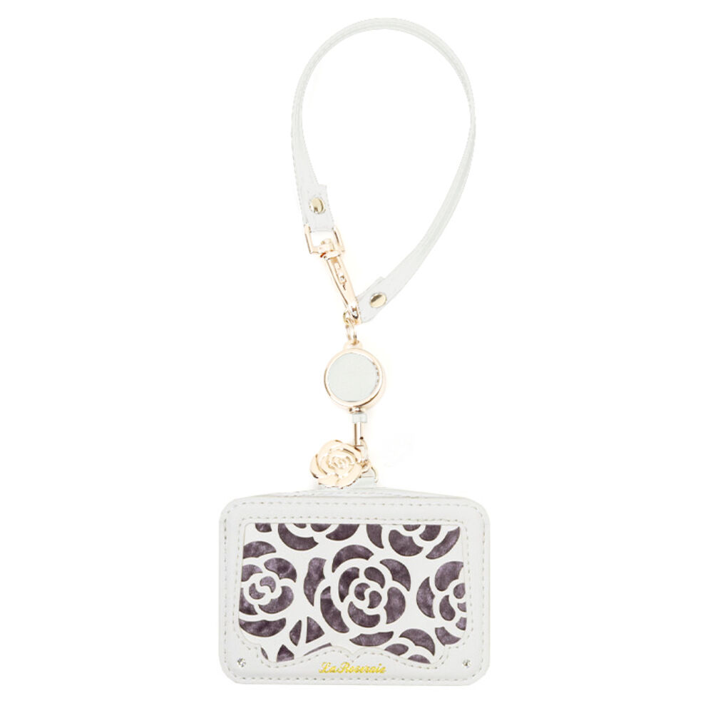 BACKYARD FAMILY「パスケース 定期入れ レディース 通販 薔薇 バラ リール付き カードケース カード入れ」|定期入れ|パープル1