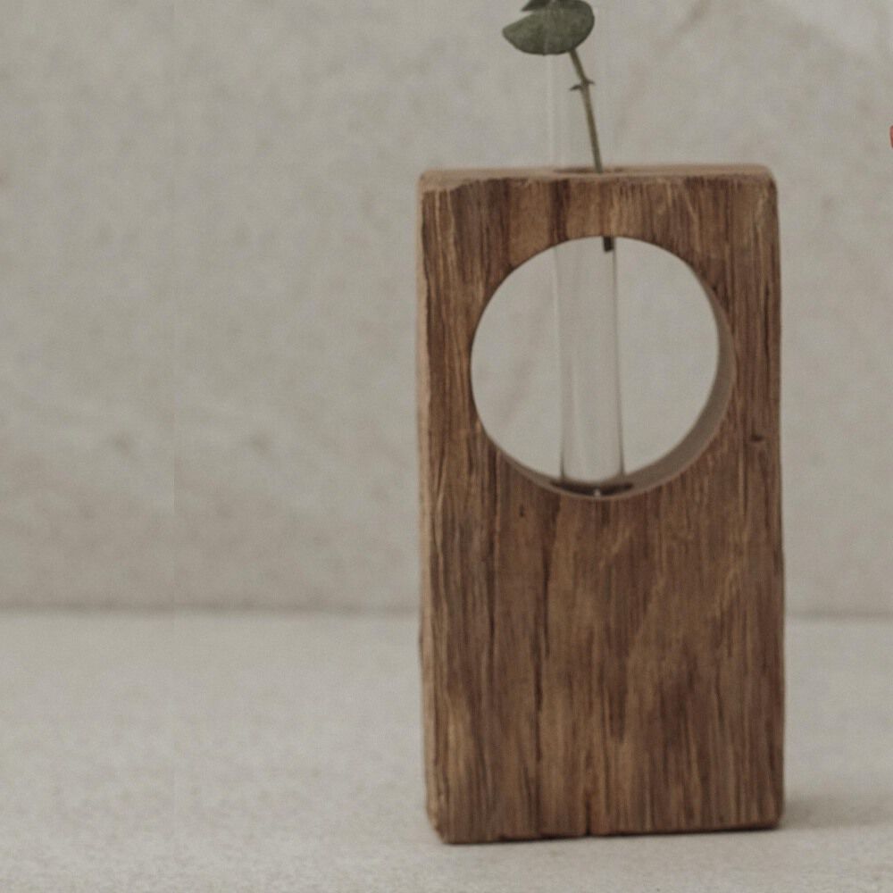 BACKYARD FAMILY「フラワーベース 古材 丸窓 通販 花瓶 一輪挿し 試験管 Flower vas 花器 フラワー」|その他|ブラウン3