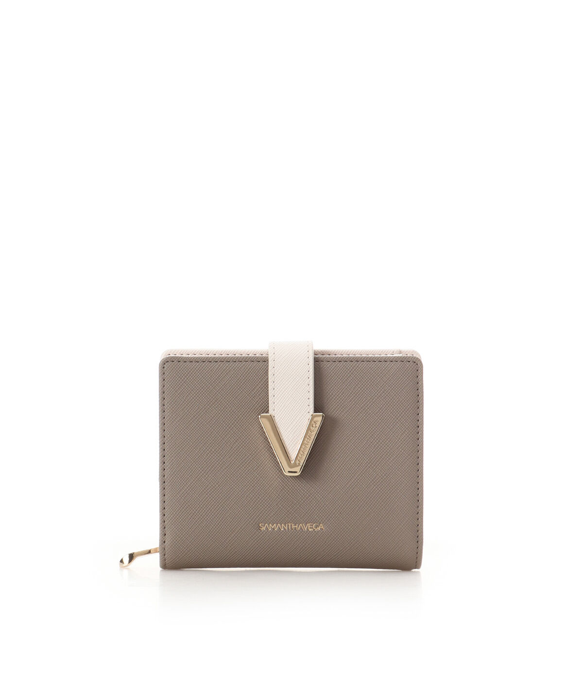 Samantha Vega「Vカット折財布」|財布|グレージュ