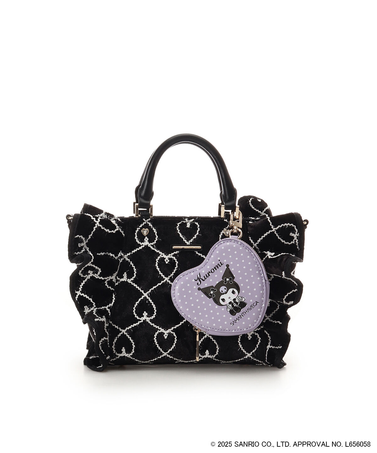 Samantha Vega「「クロミコレクション」フリルハンドバッグ」|ハンドバッグ|ブラック