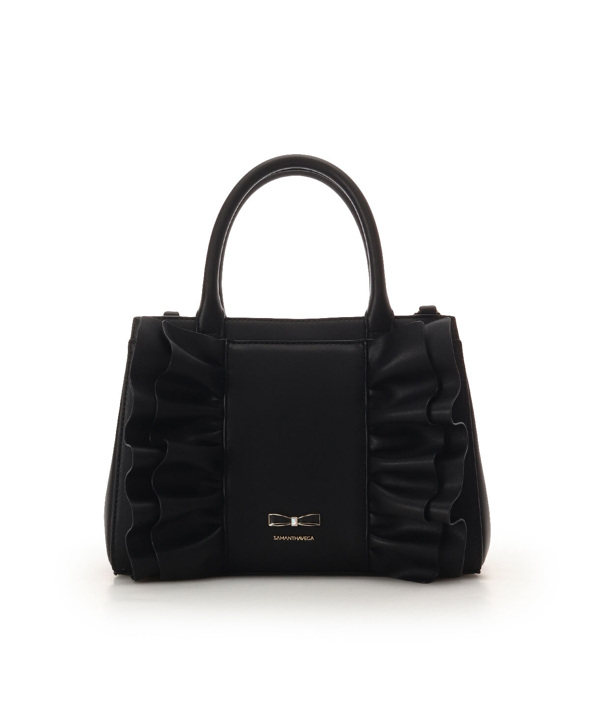 Samantha Vega「フリルリボンハンドバッグ」|ハンドバッグ|ブラック