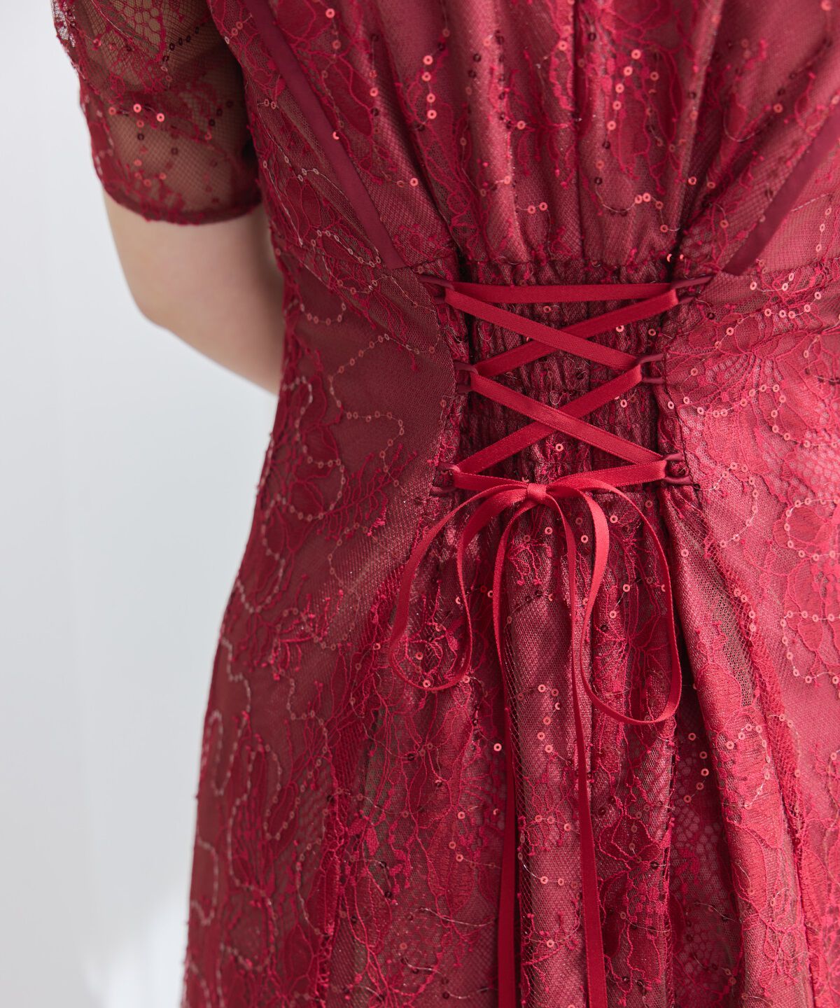 アンドクチュール「スパンコールラッセルレースドレス」|ドレス|