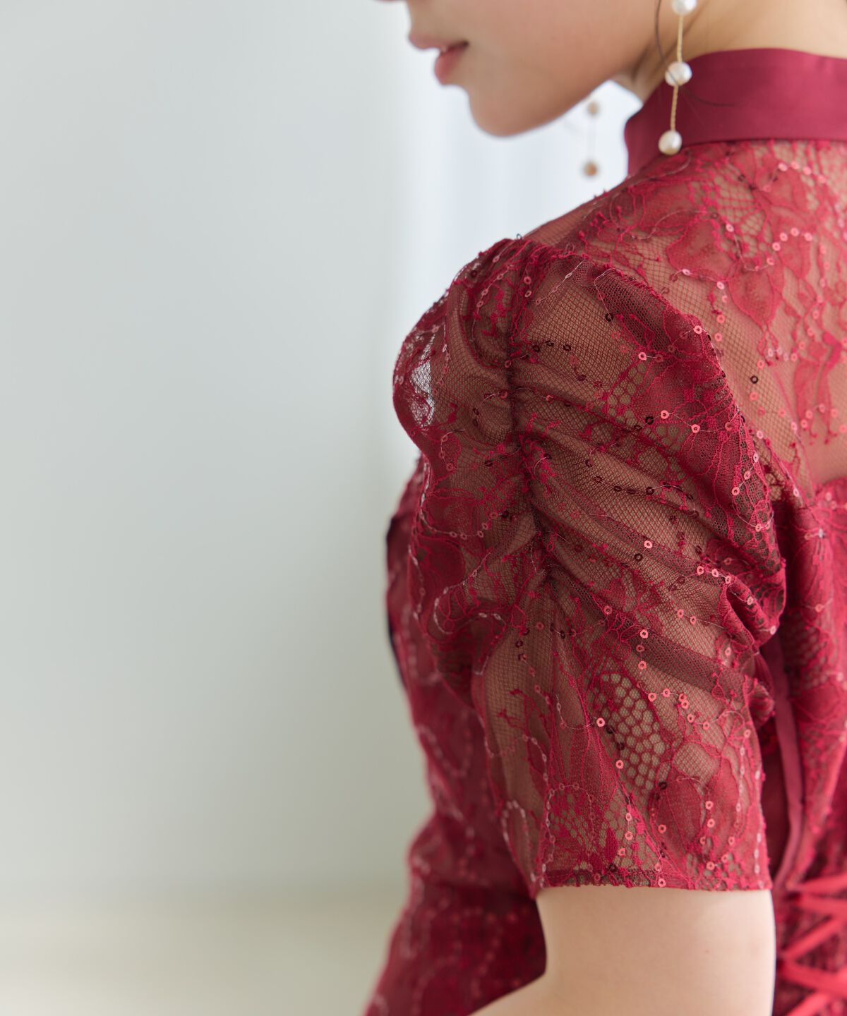 アンドクチュール「スパンコールラッセルレースドレス」|ドレス|