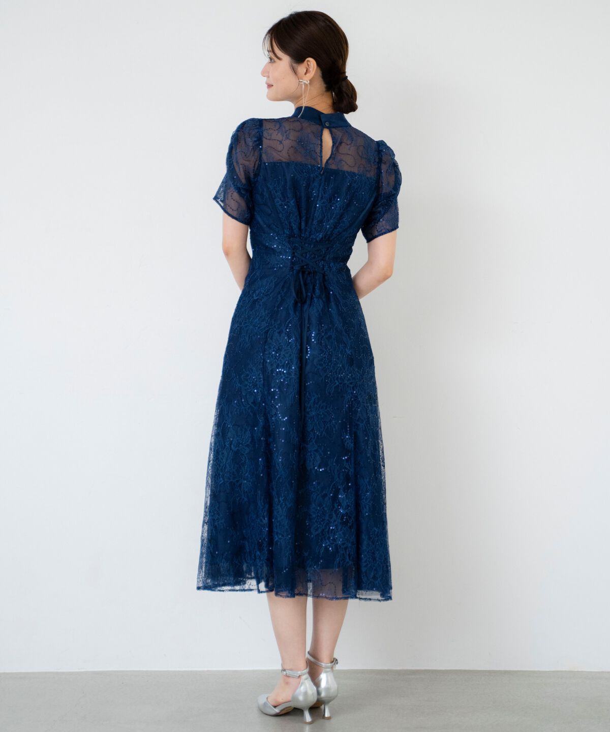 アンドクチュール「スパンコールラッセルレースドレス」|ドレス|