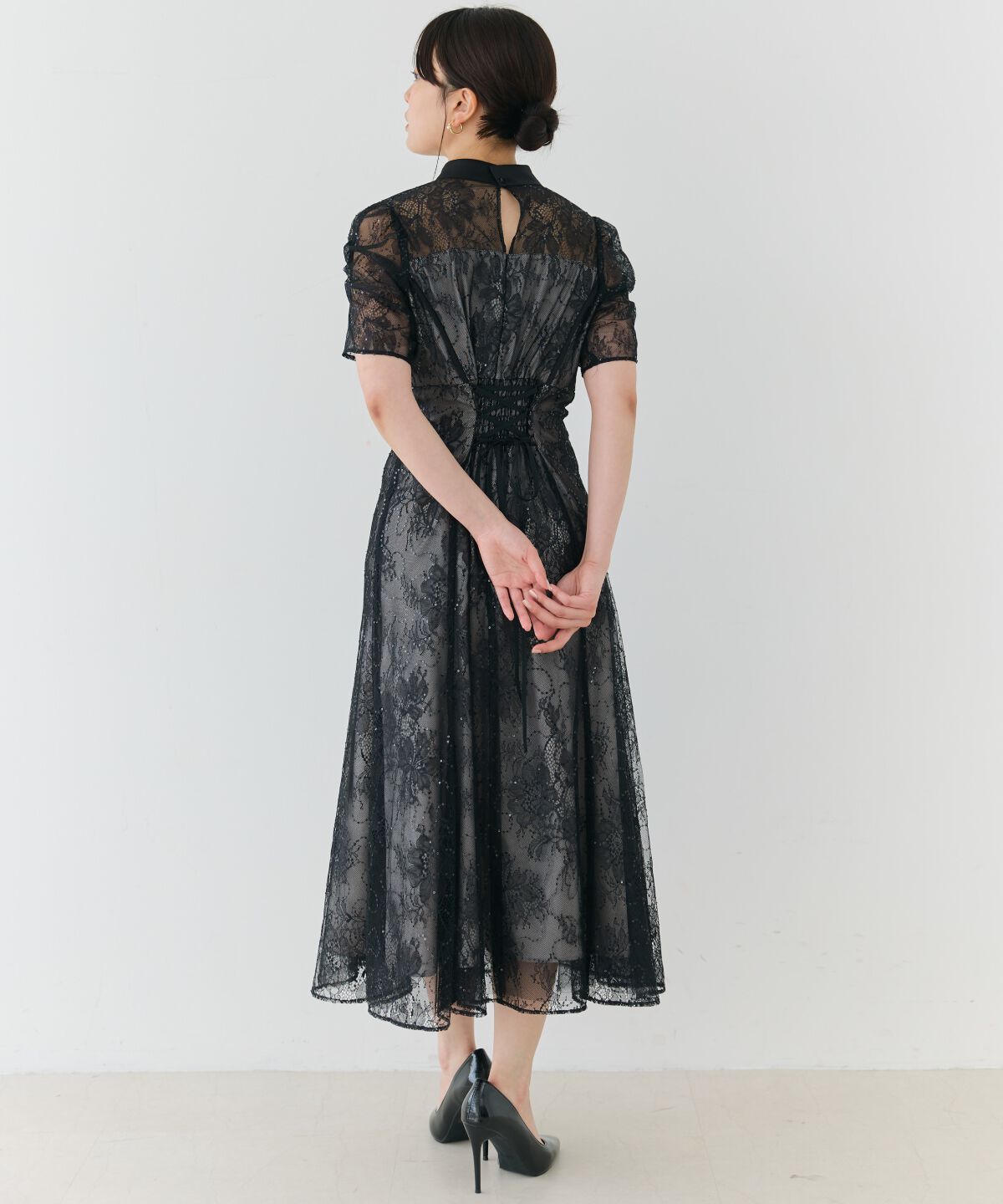 アンドクチュール「スパンコールラッセルレースドレス」|ドレス|