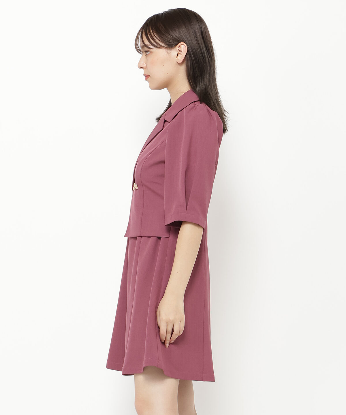 REDYAZEL「ジャケットレイヤードアシメミニワンピース」|ワンピース|
