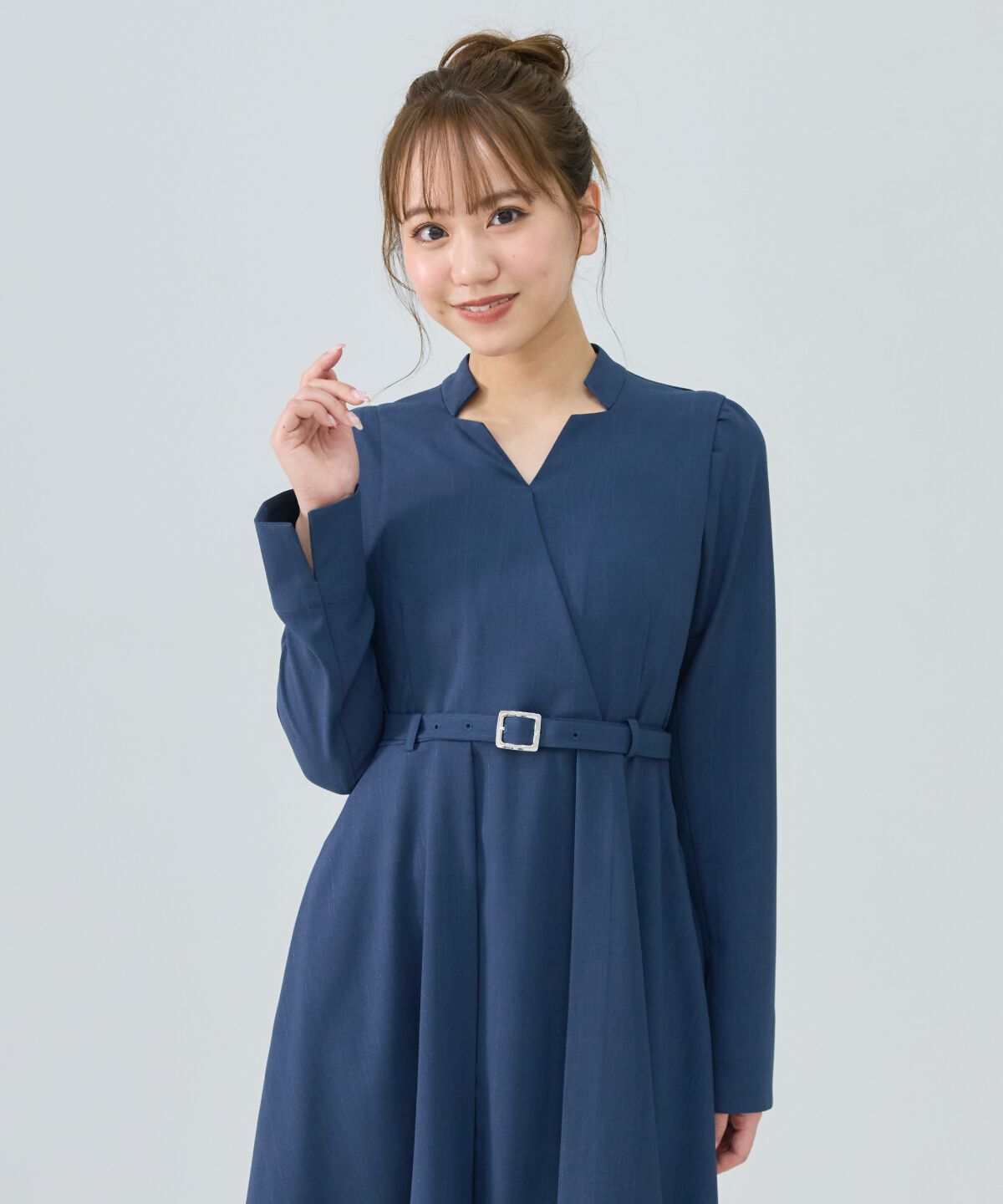 REDYAZEL「シャドウラメストライプカシュクールワンピース」|ワンピース|