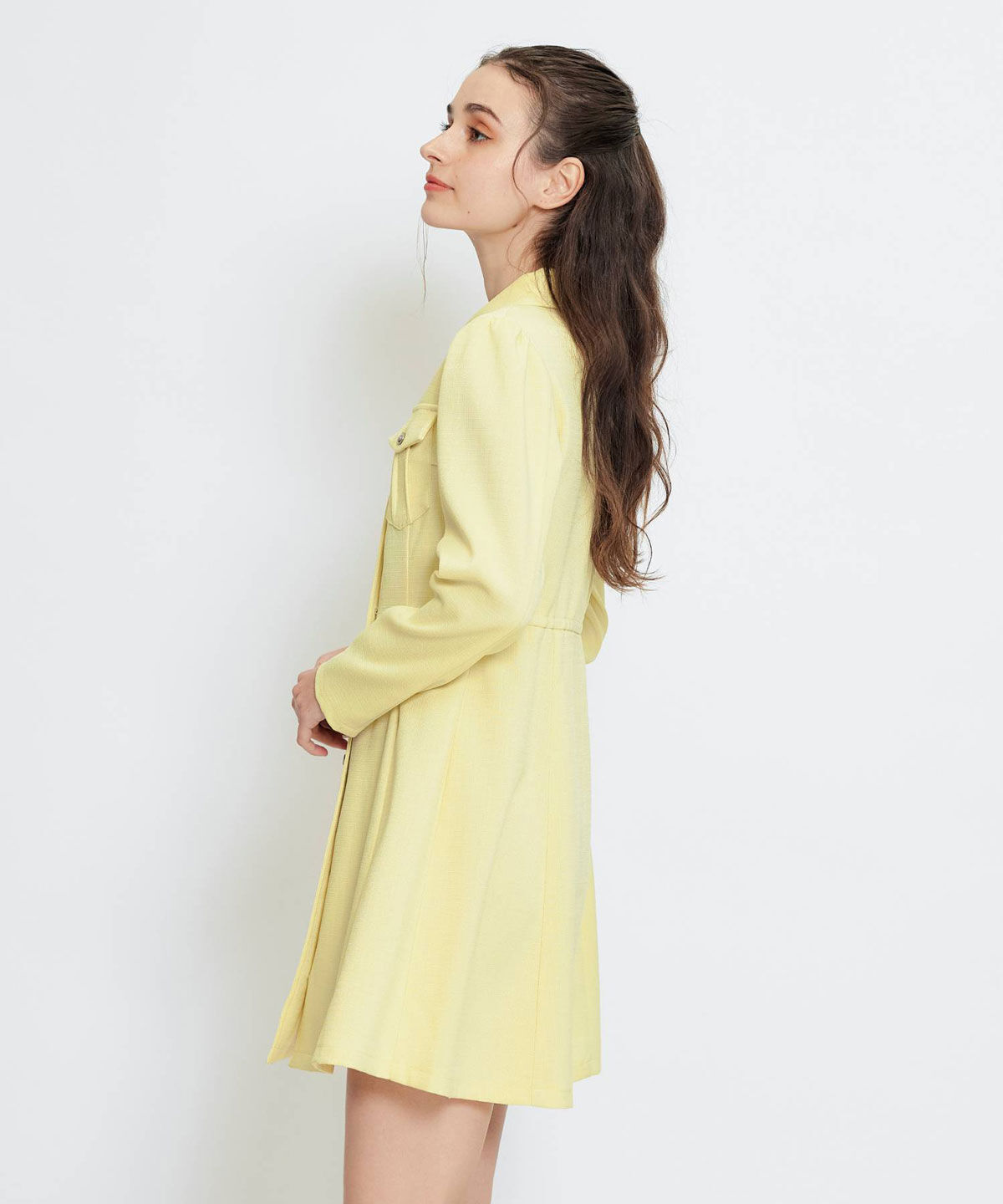 REDYAZEL「スプリングツイードシャツミニフレアワンピース」|ワンピース|