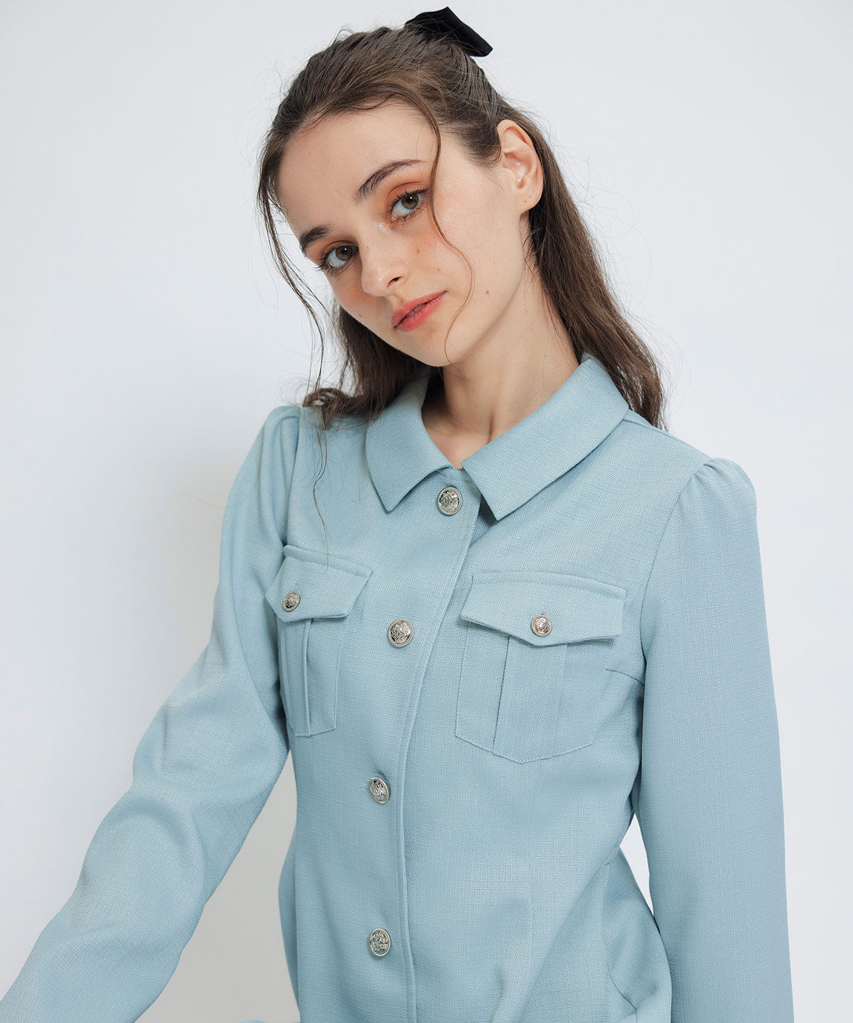 REDYAZEL「スプリングツイードシャツミニフレアワンピース」|ワンピース|