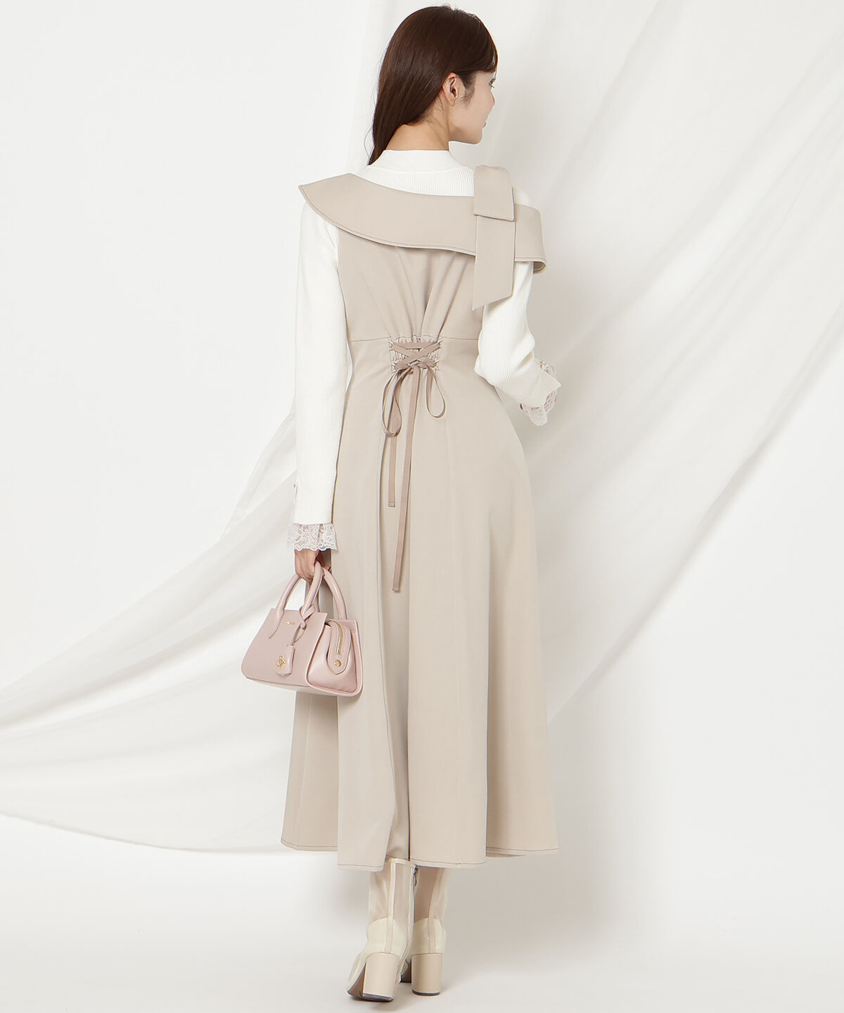 WILLSELECTION「アシンメトリーリボンショルダーワンピース」|ワンピース|