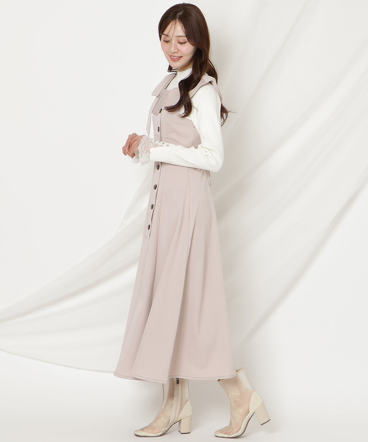 WILLSELECTION「アシンメトリーリボンショルダーワンピース」|ワンピース|