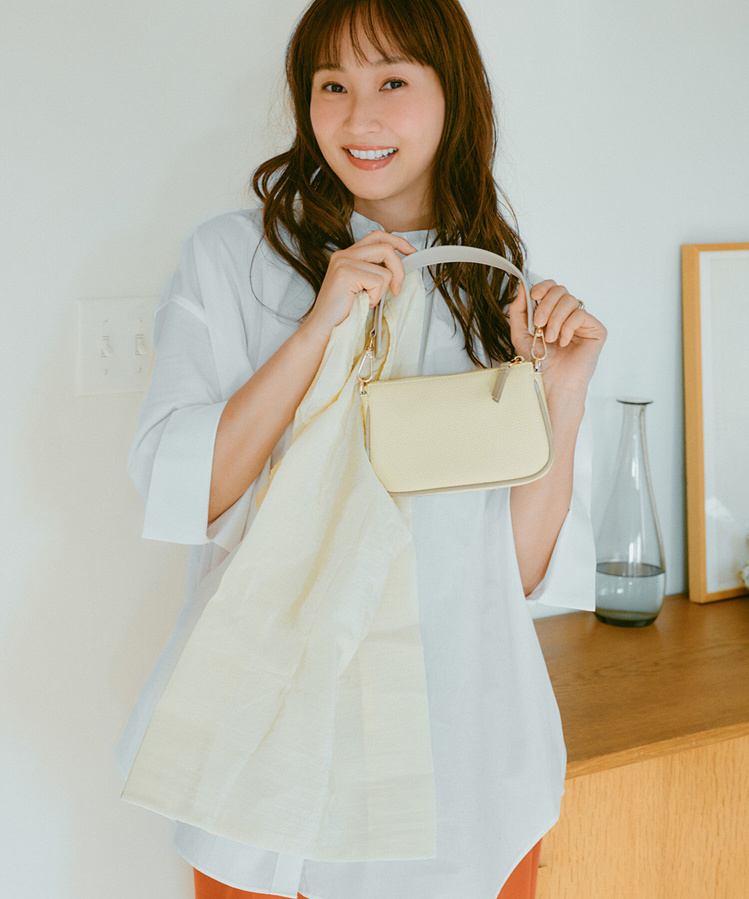 TOPKAPI BREATH「【Breath TOPKAPI】【TOPKAPI &times; 藤本美貴さんコラボ】スコッチグレイン サブバッグ付きミニバッグ/撥水」|トートバッグ|レモンイエロー