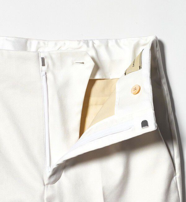 UNITED ARROWS「シャイニー スリム パンツ WHITE ‐ストレッチ ウォッシャブル‐」|スラックス|