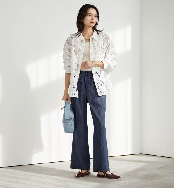 UNITED ARROWS green label relaxing「［size SHORT/TALLあり］ニーハイフレアパンツ デニム 2 ストレッチ」|デニム|