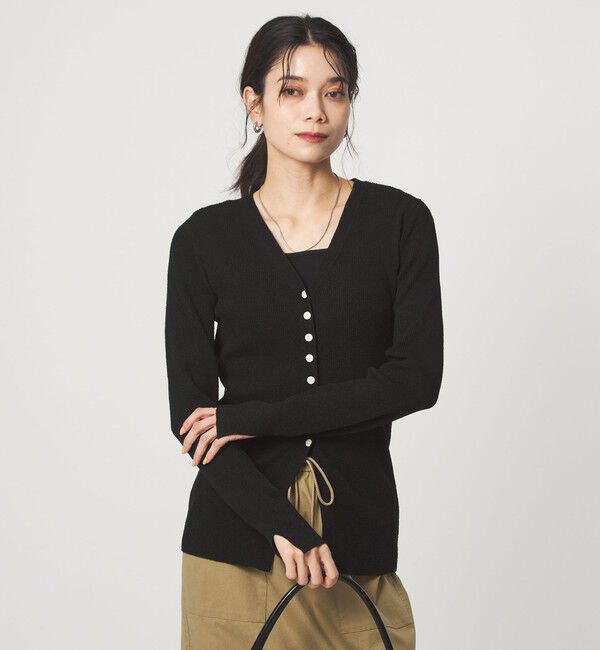 UNITED ARROWS green label relaxing「リブ ニット Vネック カーディガン ウォッシャブル」|カーディガン|