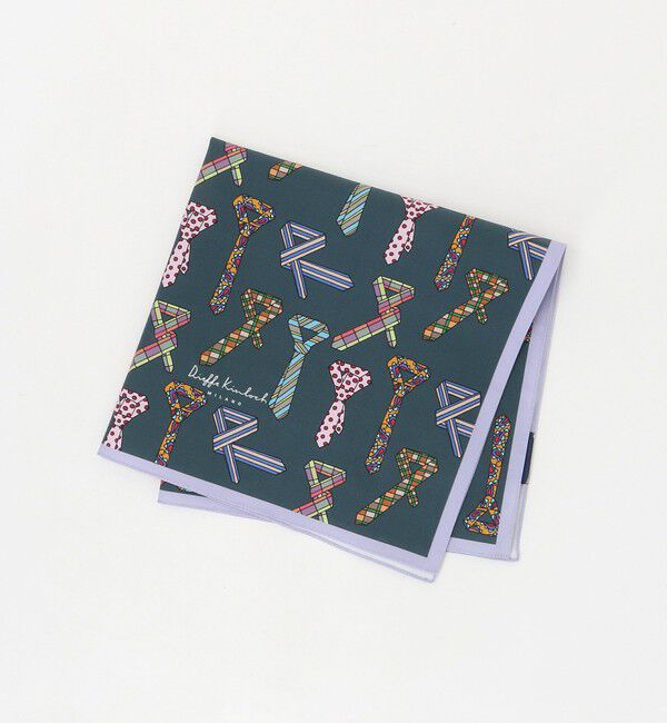 UNITED ARROWS green label relaxing「＜Dieffe Kinloch＞コットン プリント ハンカチ」|ハンカチ|PURPLE