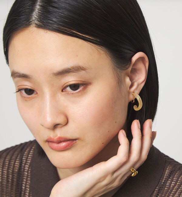 UNITED ARROWS green label relaxing「マーブル イヤリング」|イヤリング|BEIGE