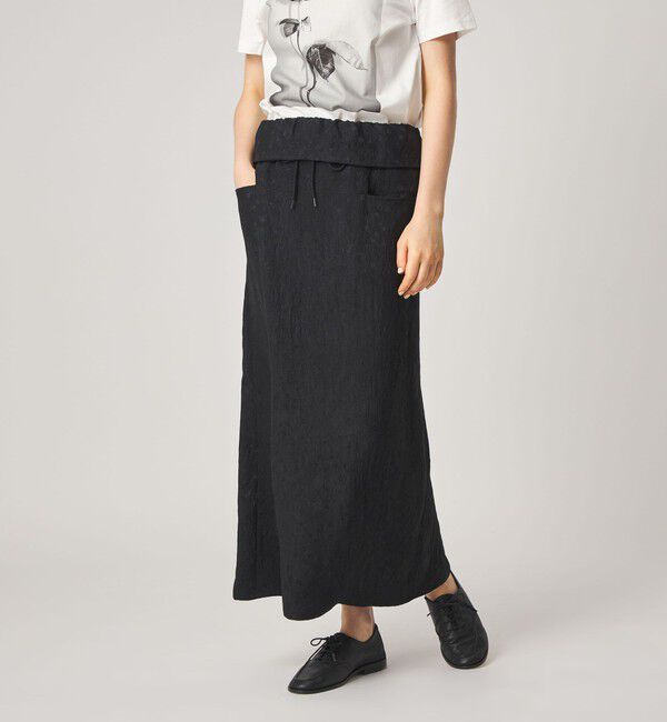 STEVEN ALAN「＜Steven Alan＞フラワー ジャガード ロング スカート」|スカート|BLACK