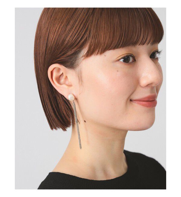 Ray BEAMS 「フリンジチェーン 淡水パール ピアス」|ピアス|SILVER