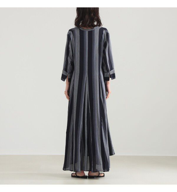 Demi-Luxe BEAMS 「ne Quittez pas / ボイル ストライプ パネル ワンピース」|ワンピース|