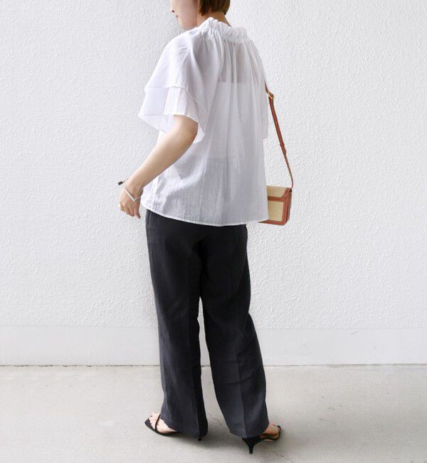 SHIPS for women「〈手洗い可能〉コットンボイル ネックギャザー ボウタイ ブラウス」|シャツ・ブラウス|