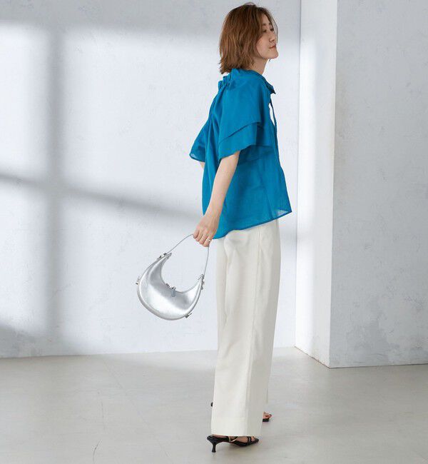 SHIPS for women「〈手洗い可能〉コットンボイル ネックギャザー ボウタイ ブラウス」|シャツ・ブラウス|