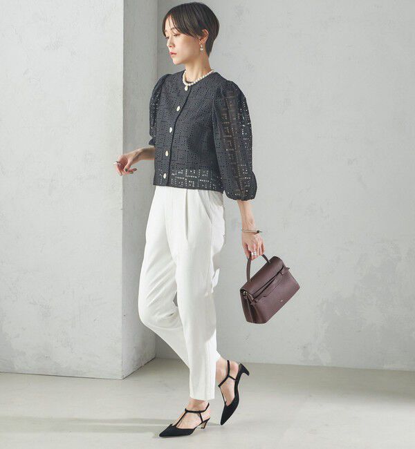 SHIPS for women「〈手洗い可能〉Broche スクエア レース 2WAY ブラウス」|シャツ・ブラウス|