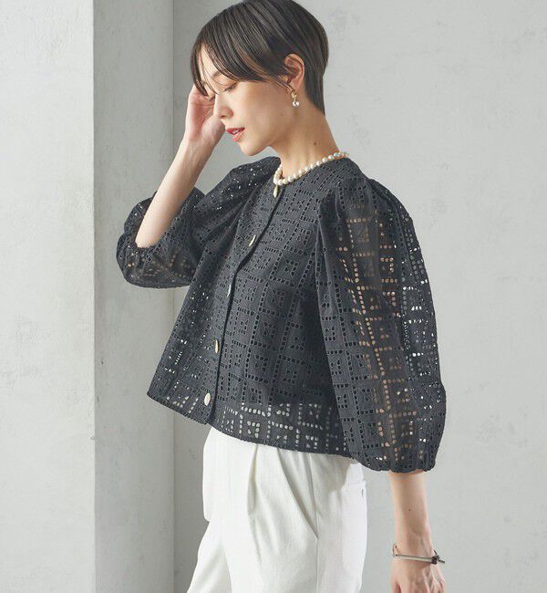 SHIPS for women「〈手洗い可能〉Broche スクエア レース 2WAY ブラウス」|シャツ・ブラウス|