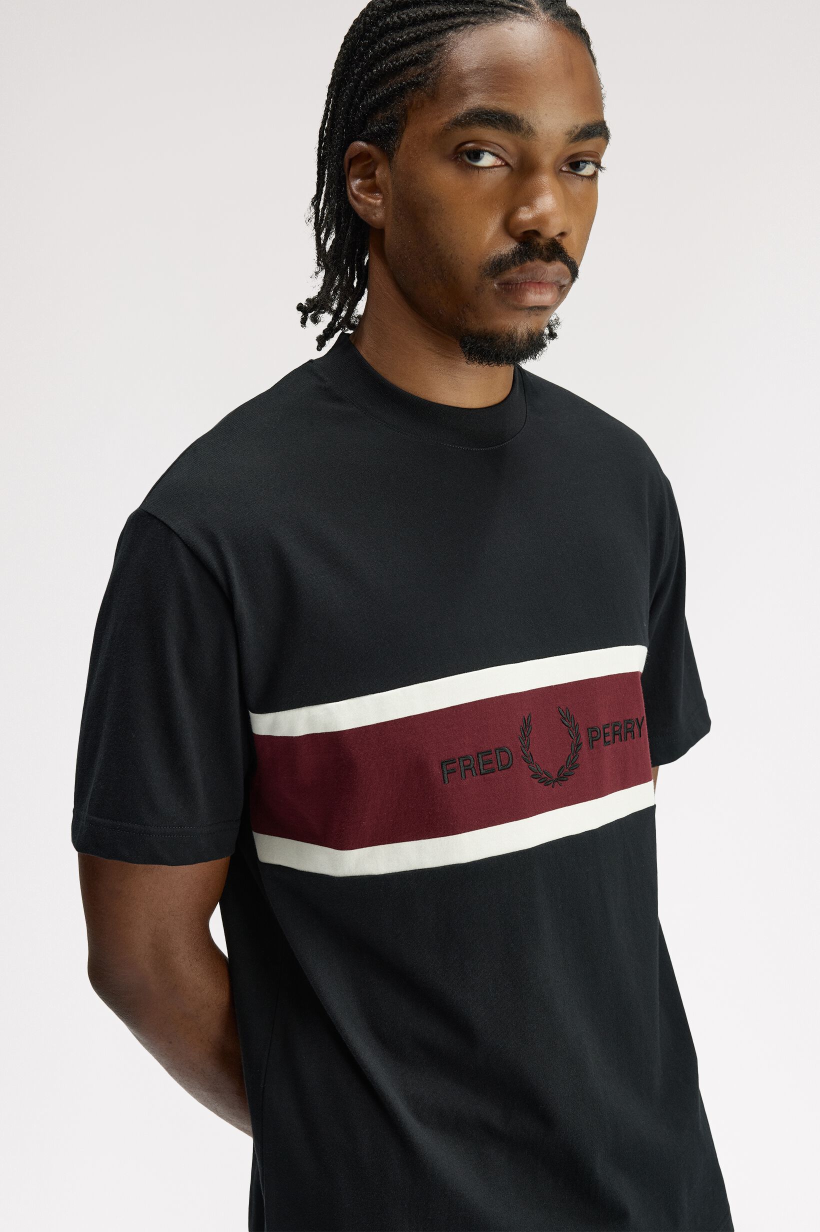 FRED PERRY 「Embroidered Panel T-Shirt」|Tシャツ・カットソー|BLACK