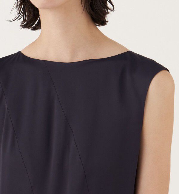 DES PRES「グロッシーサテン シームフレアワンピース」|ワンピース|