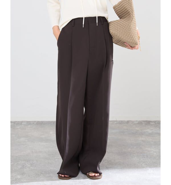 IENA「ハイツイストツイルスラックス」|スラックス|ブラウン