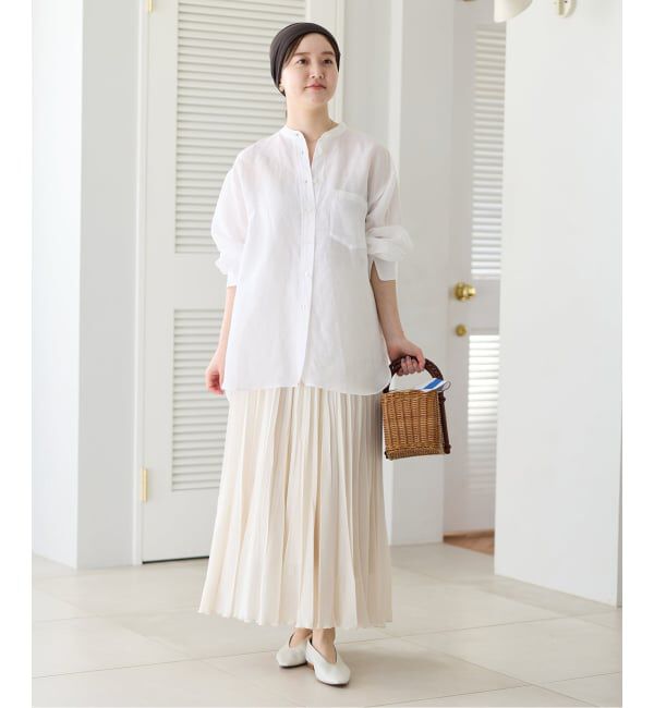 IENA「シアーメッシュプリーツスカート」|スカート|