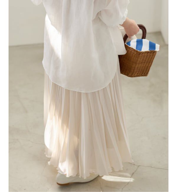 IENA「シアーメッシュプリーツスカート」|スカート|