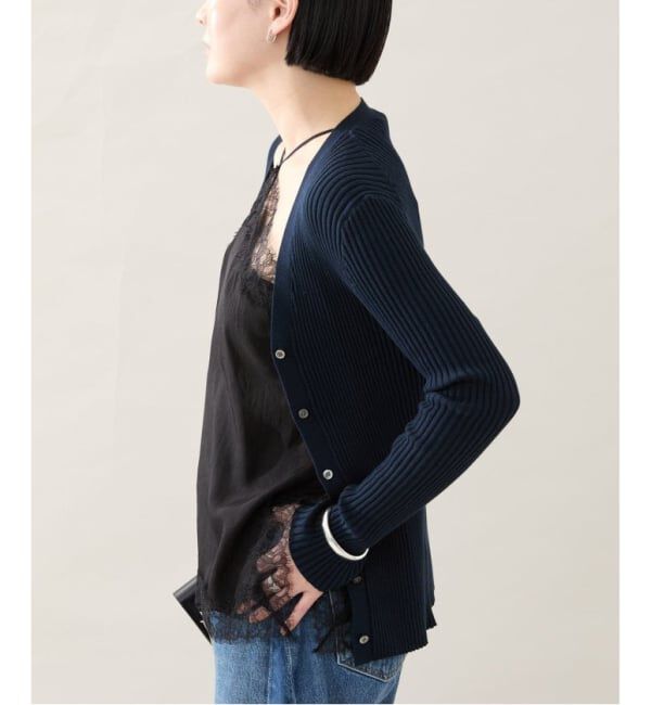 VERMEIL par iena「《WEB限定/追加》イタリア糸 RIB Vネックカーディガン」|カーディガン|