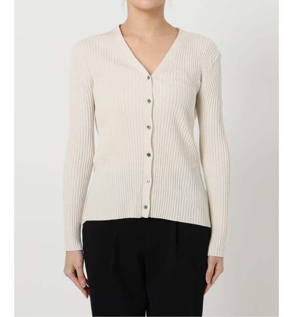 VERMEIL par iena「《WEB限定/追加》イタリア糸 RIB Vネックカーディガン」|カーディガン|