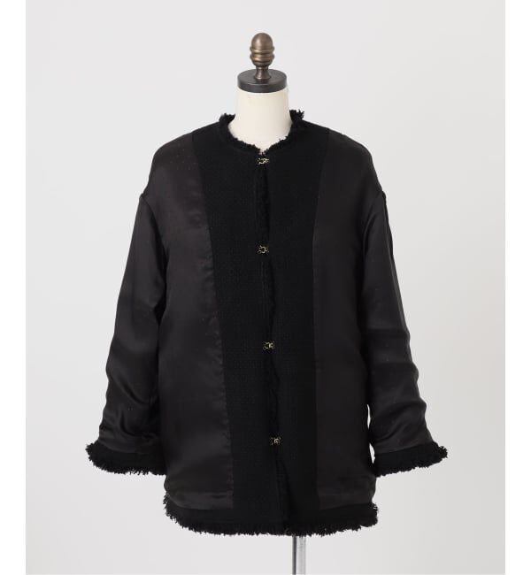 journal standard L'essage「GIOLICAツイードBIGジャケット」|ノーカラージャケット|