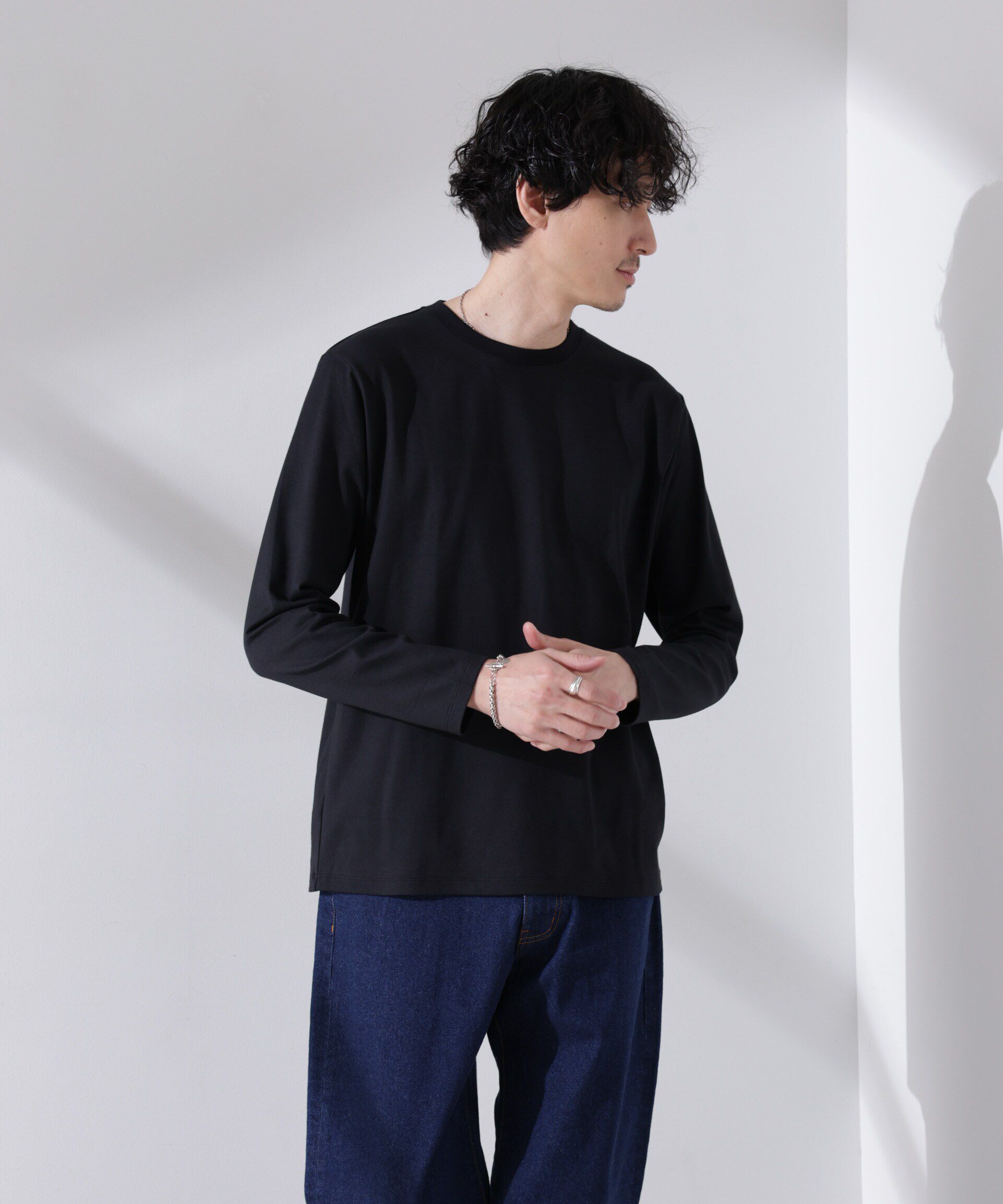 nano･universe「Anti Soaked(R)汗染み防止 クルーネックTシャツ 長袖」|Tシャツ・カットソー|