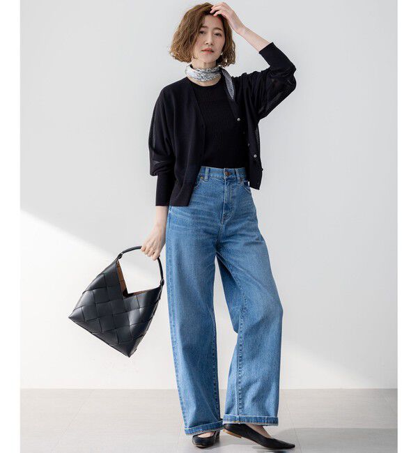 23区「【洗える】シャイニーシアー ドルマンスリーブ カーディガン」|カーディガン|