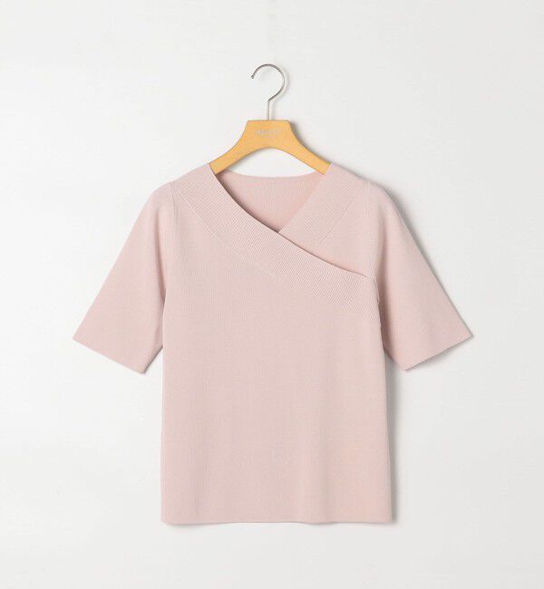 NOLLEY'S sophi「《手洗い可能》カシュクール風5分袖プルオーバーニット」|ニット・セーター|