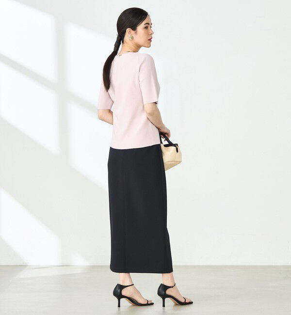 NOLLEY'S sophi「《手洗い可能》カシュクール風5分袖プルオーバーニット」|ニット・セーター|