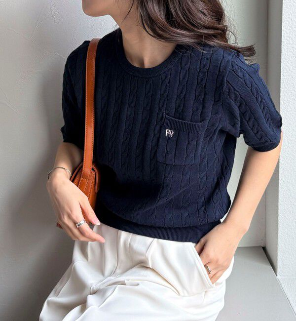 fredy emue「FR刺繍ケーブル柄ポケ付きプルオーバー」|ニット・セーター|