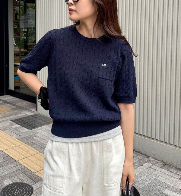 fredy emue「FR刺繍ケーブル柄ポケ付きプルオーバー」|ニット・セーター|