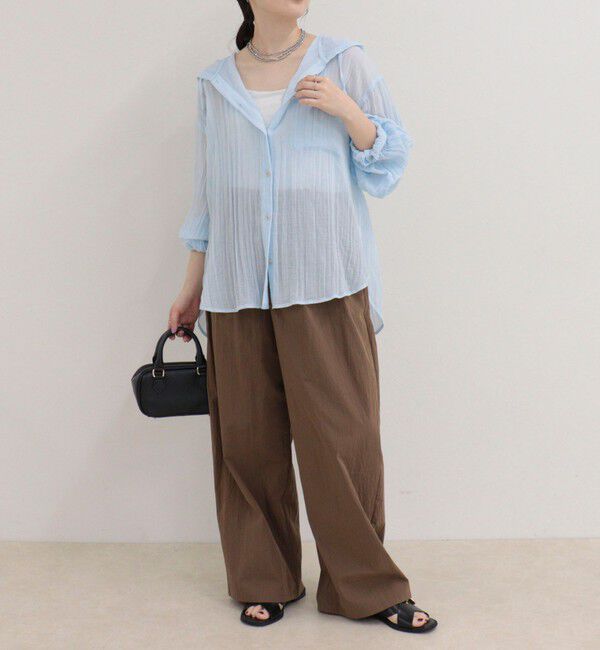 fredy emue「リネン混楊柳フーディシャツ」|シャツ・ブラウス|