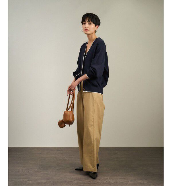 SALON adam et rope'「【WEB限定】メタルボタンスウェットライクラインカーディガン 2［新色追加］」|カーディガン|