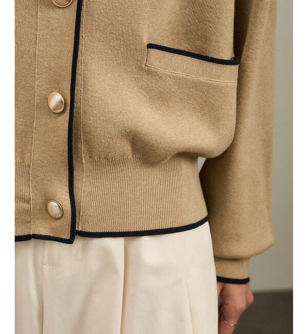 SALON adam et rope'「【WEB限定】メタルボタンスウェットライクラインカーディガン 2［新色追加］」|カーディガン|