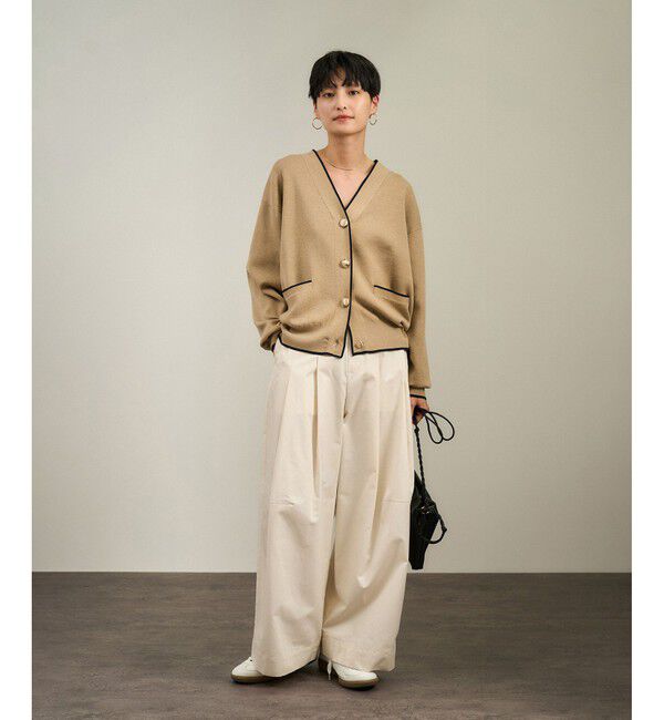 SALON adam et rope'「【WEB限定】メタルボタンスウェットライクラインカーディガン 2［新色追加］」|カーディガン|